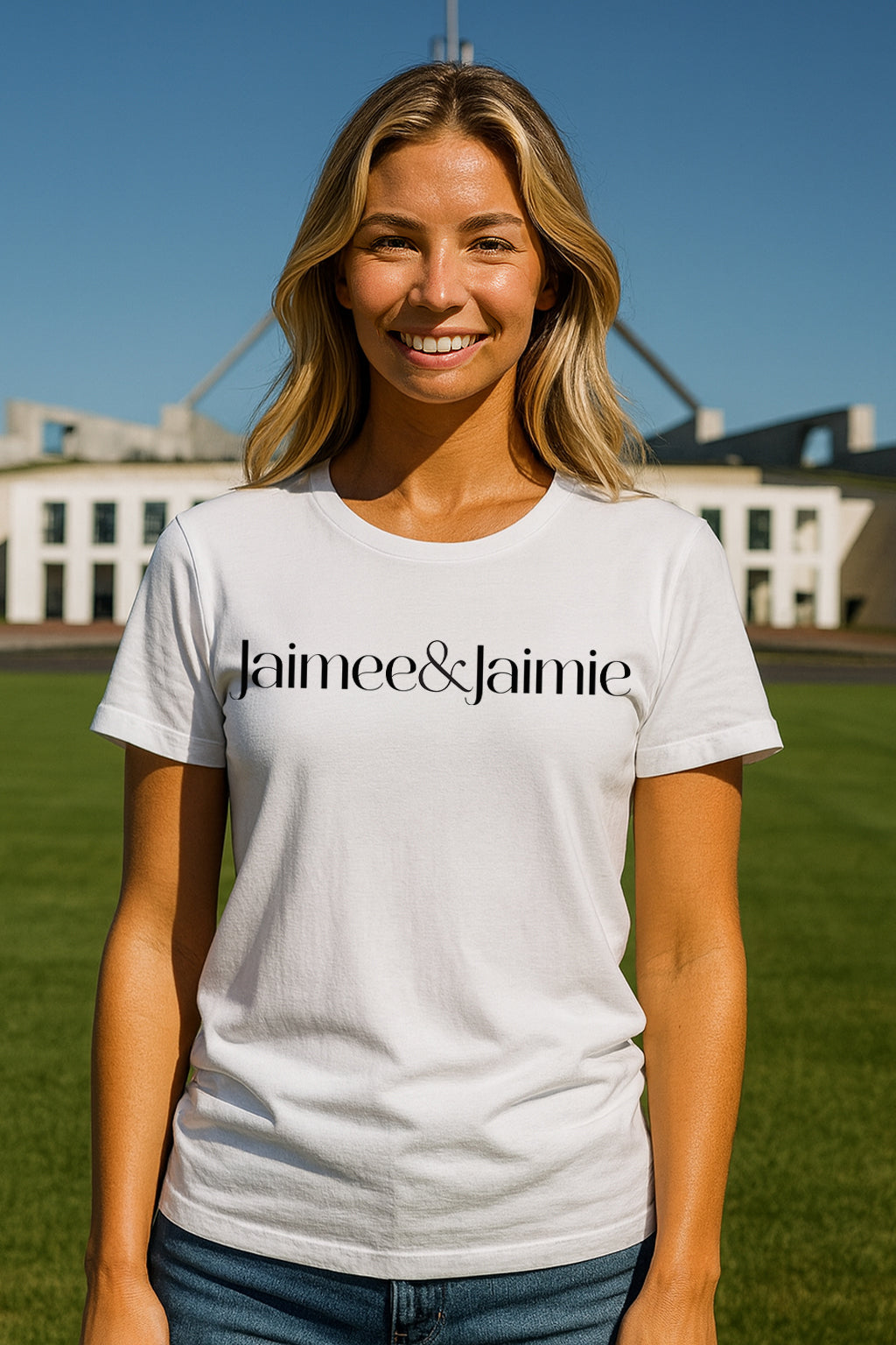 Jaimee and Jaimie White Ladies Tshirt